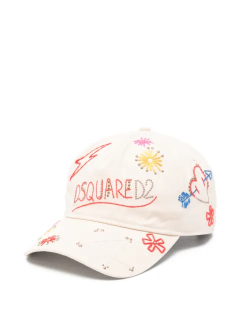DSQUARED2 embroidered studded cap