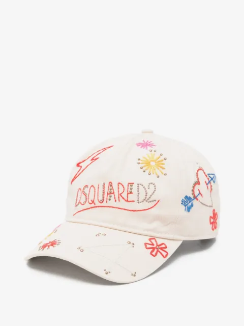 DSQUARED2 embroidered studded cap