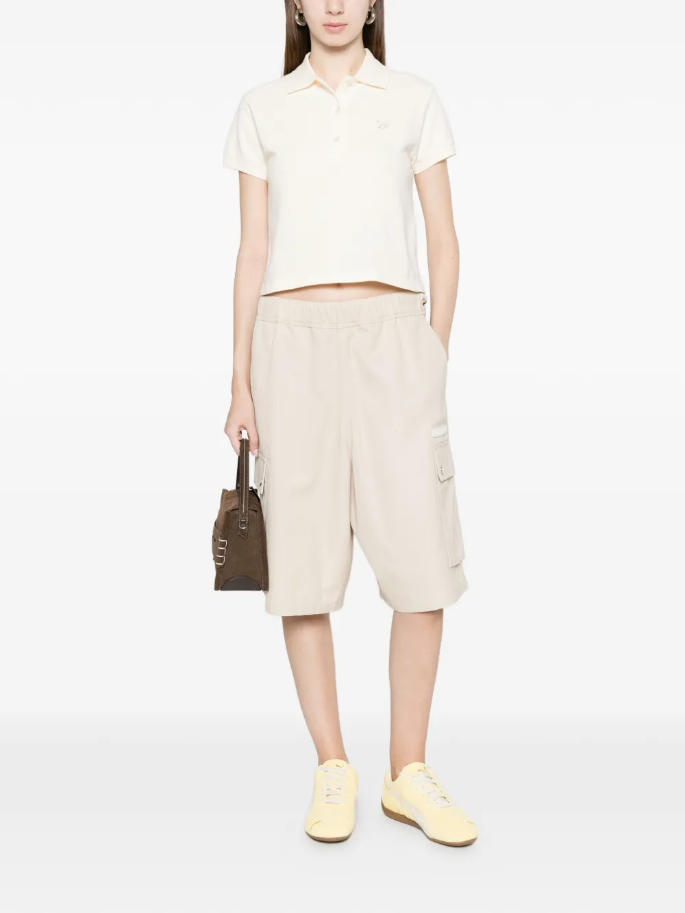 Maison Kitsuné Polotop met logopatch Beige