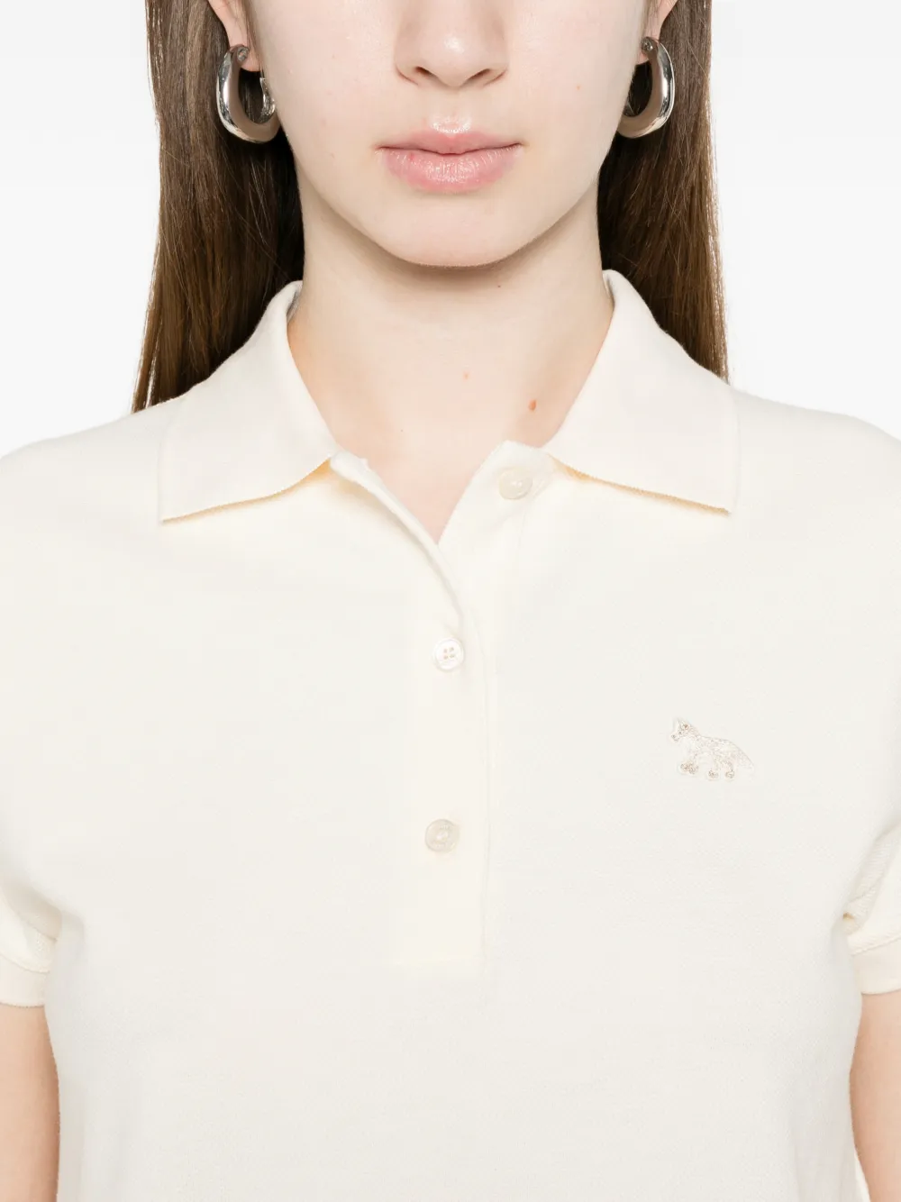Maison Kitsuné Polotop met logopatch Beige