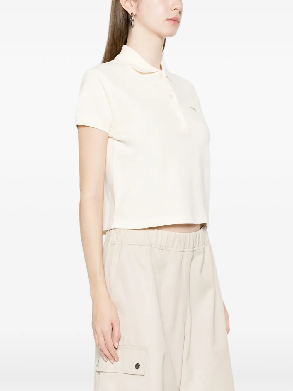 Maison Kitsuné Polotop met logopatch Beige