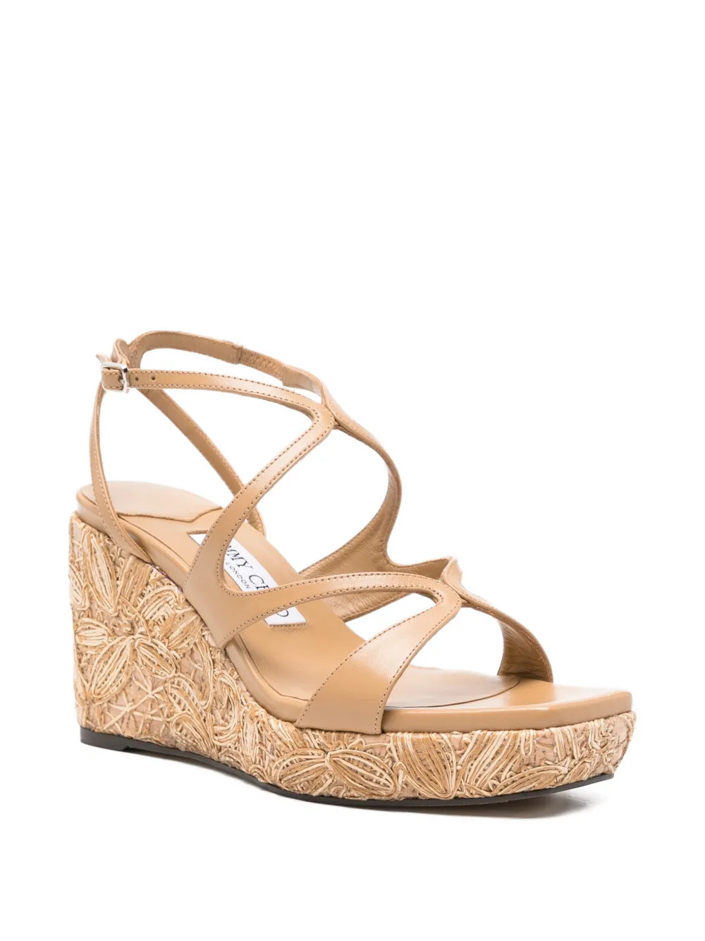 Jimmy Choo Ayla sandalen met sleehak Beige