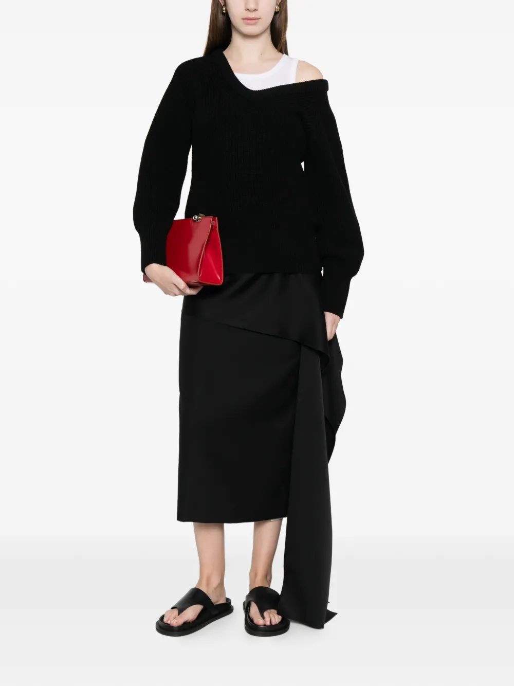  Carven Pull à Col V - Noir 