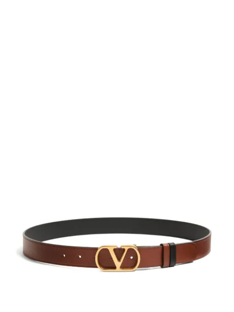 Valentino Garavani — VLogo Signature reversible shiny calfskin belt - 30mm / 1.2 in.