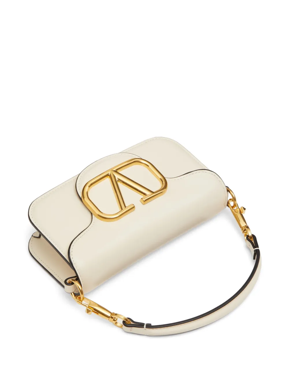 Valentino Garavani Locò kleine schoudertas van kalfsleer Beige