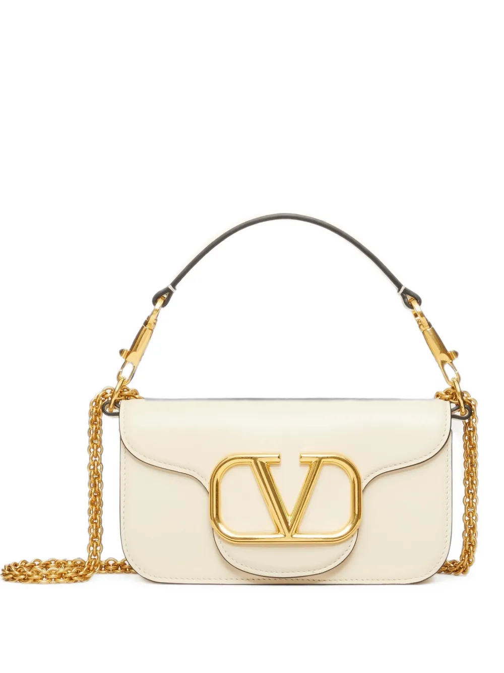 Valentino Garavani Locò small shoulder bag in calfskin - Toni neutri