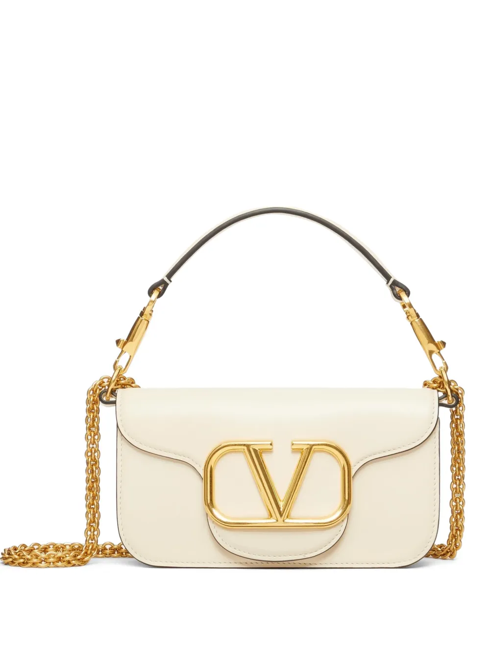Valentino Garavani Locò small shoulder bag in calfskin - Toni neutri