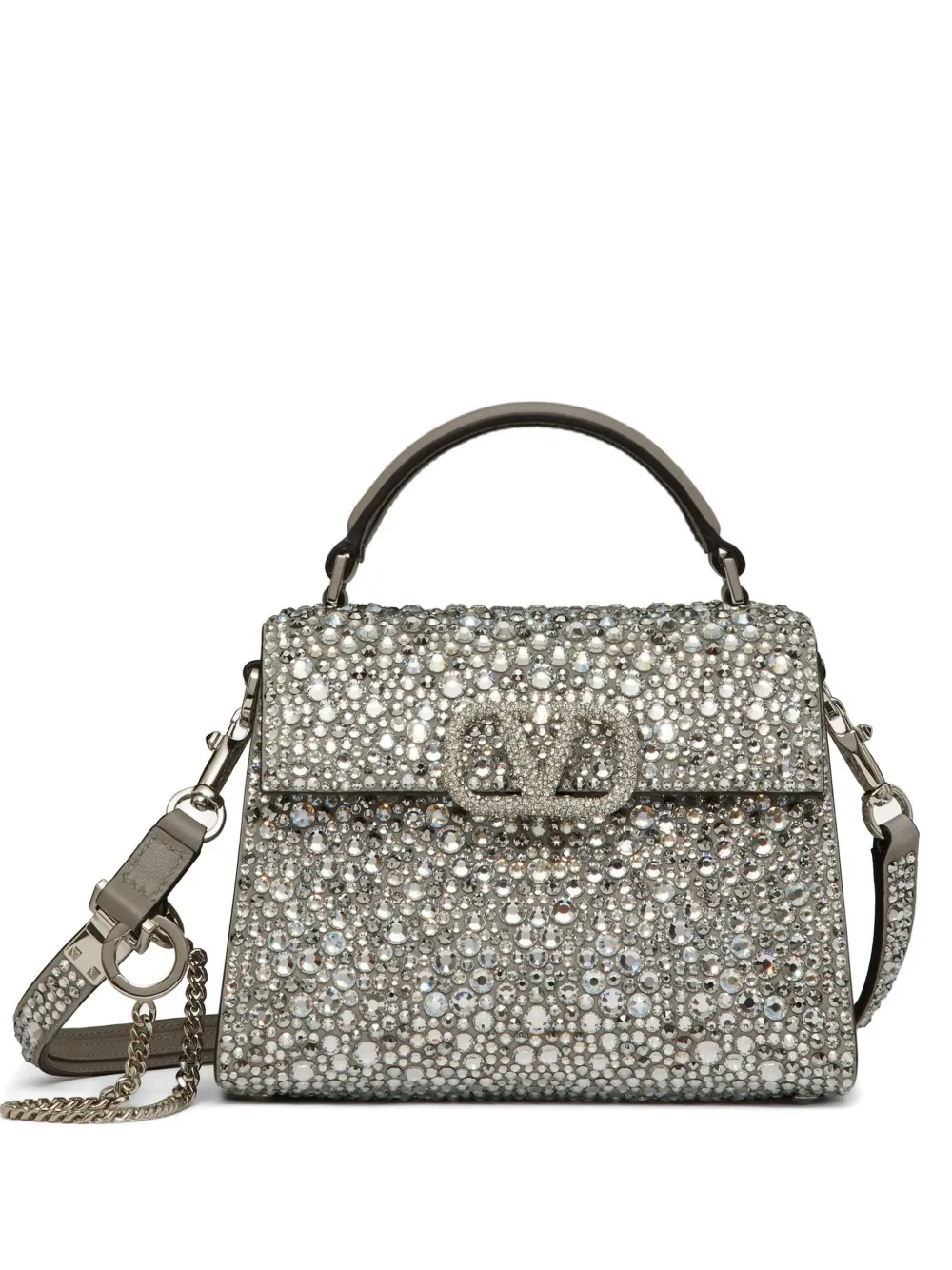Valentino Garavani Vsling mini handbag with sparkling embroidery - Silver