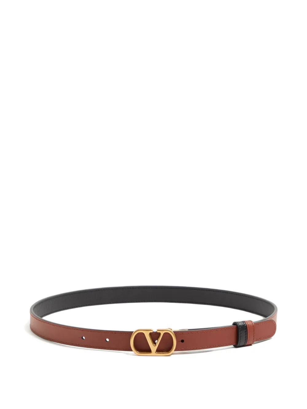 Valentino Garavani Omkeerbare Vlogo Signature riem in glanzend kalfsleer 20 mm Zwart