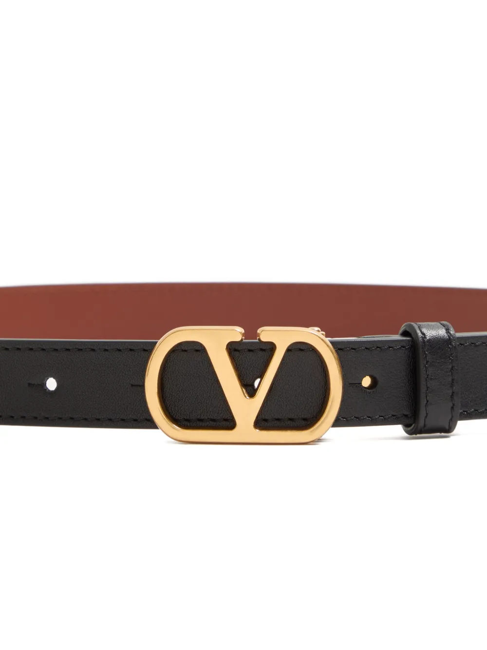 Valentino Garavani Omkeerbare Vlogo Signature riem in glanzend kalfsleer 20 mm Zwart