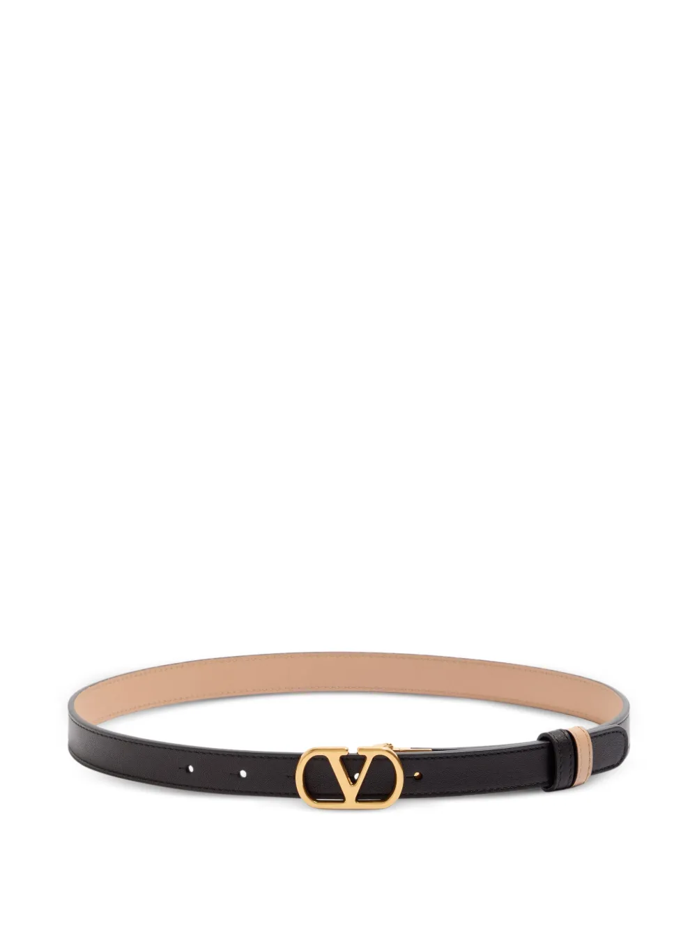Valentino Garavani VLogo Signature reversible shiny calfskin belt - 20mm / 1.2 In. - Nero