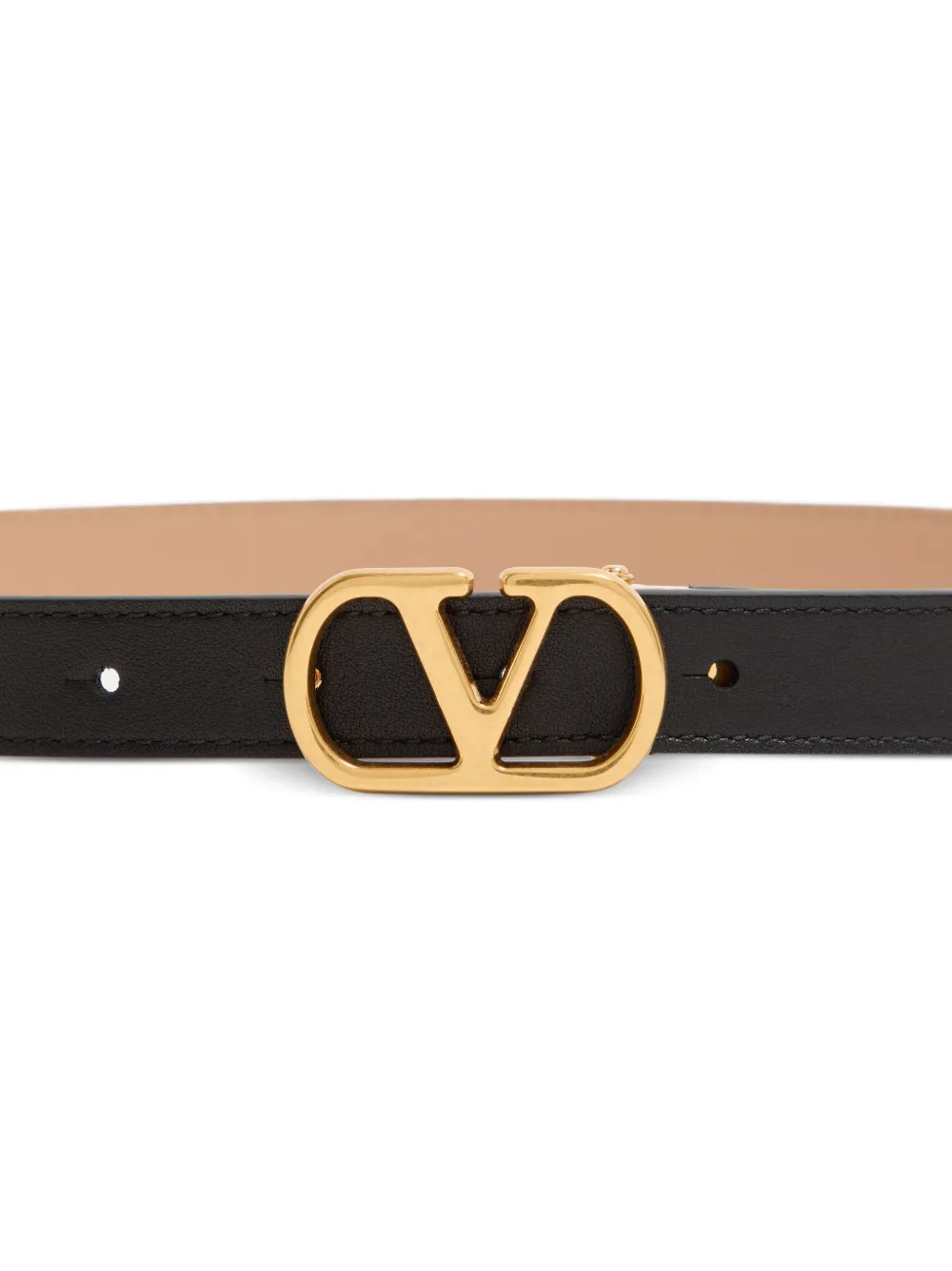  Valentino Garavani Ceinture Réversible Vlogo Signature En Veau Brillant 20 Mm - Noir 