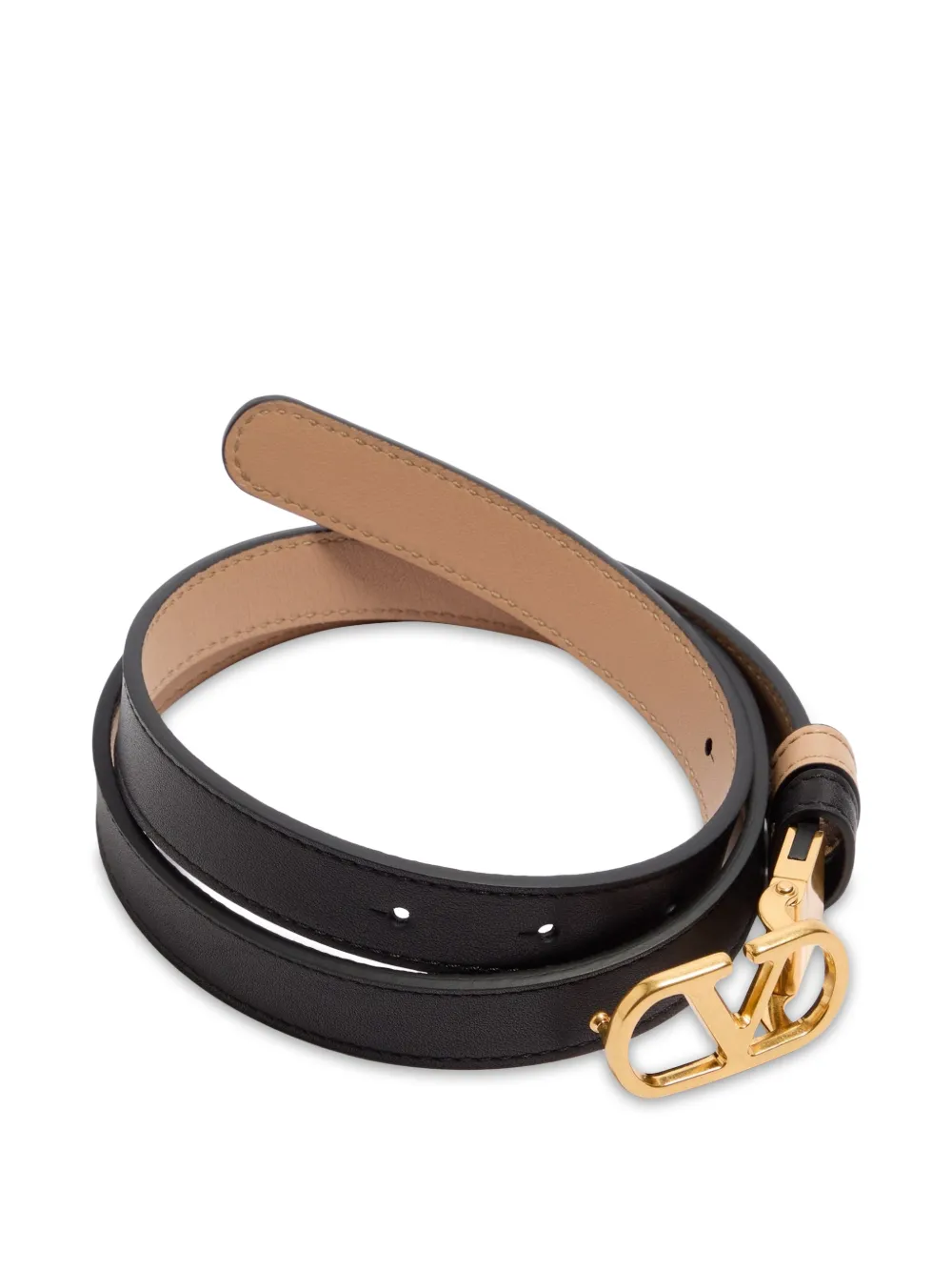  Valentino Garavani Ceinture Réversible Vlogo Signature En Veau Brillant 20 Mm - Noir 
