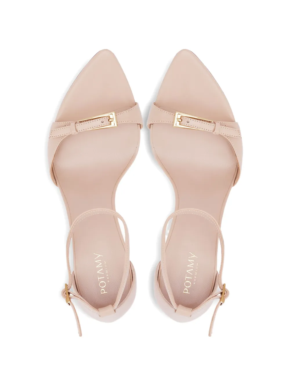 POTAMY Sandalen met enkelbandjes Beige