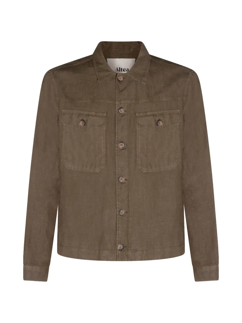 Altea buttoned front-pocket shirt jacket | Green | Image 1