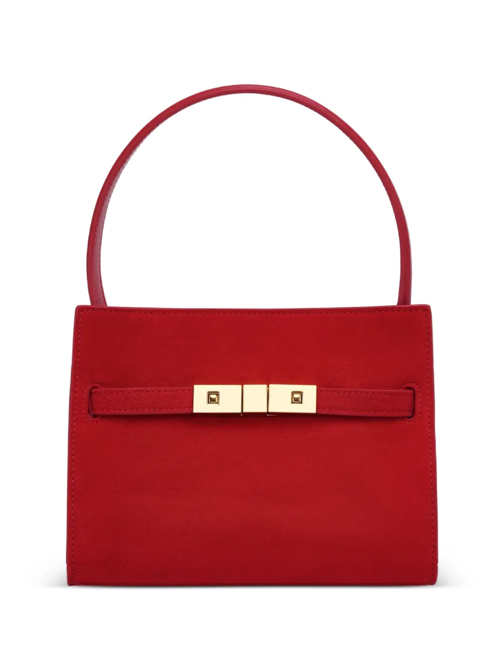 POTAMY square-buckle leather mini bag - Rosso