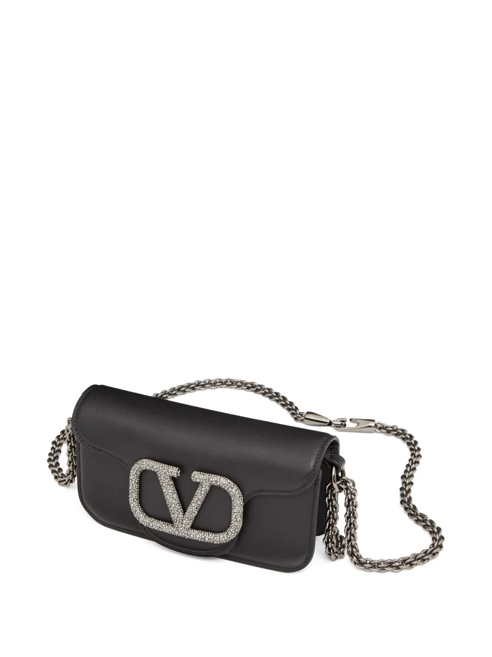 Valentino Garavani Kleine Locò schoudertas met logo Zwart