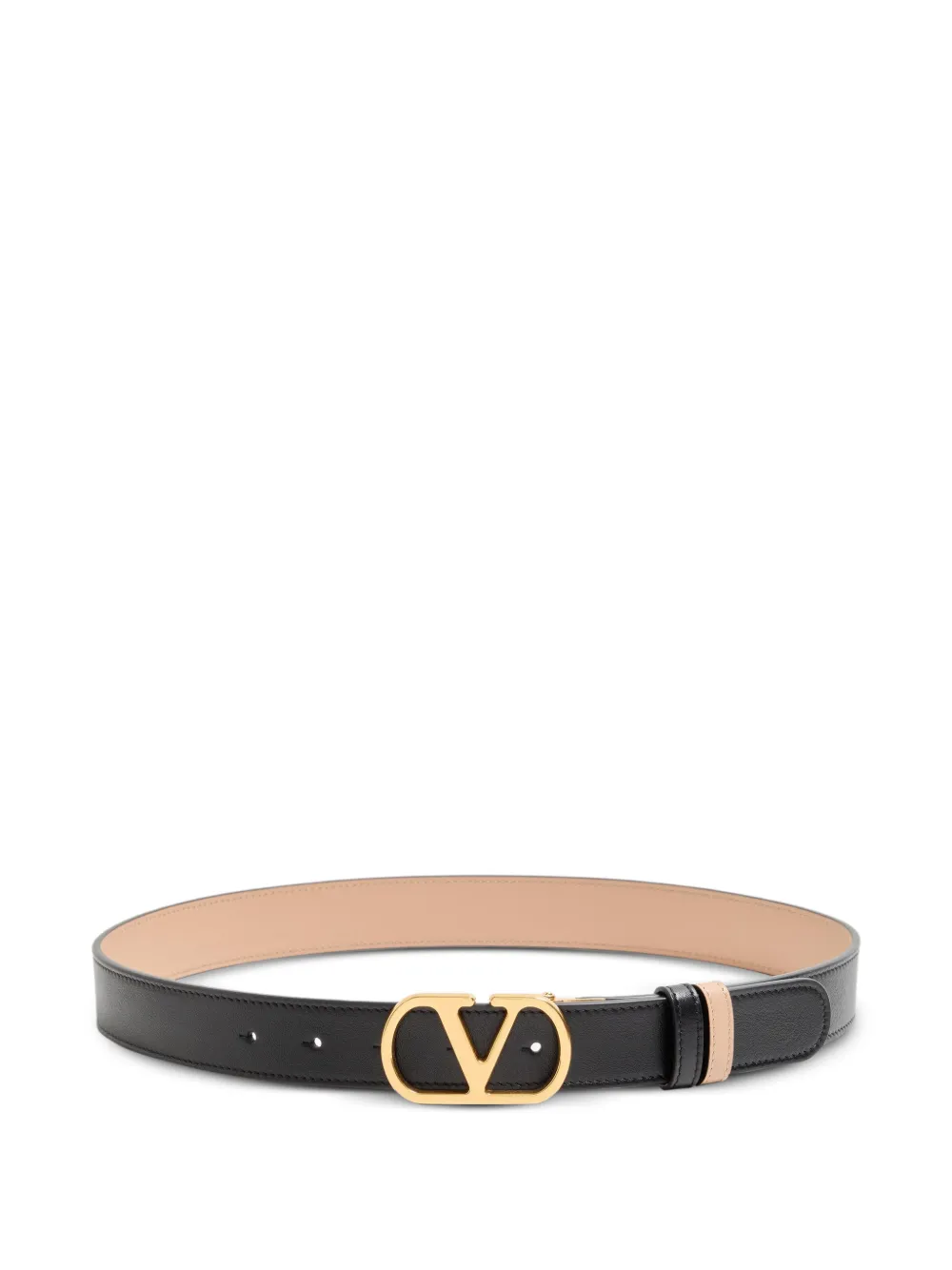 Valentino Garavani VLogo Signature reversible shiny calfskin belt - 30mm / 1.2 in. - Nero