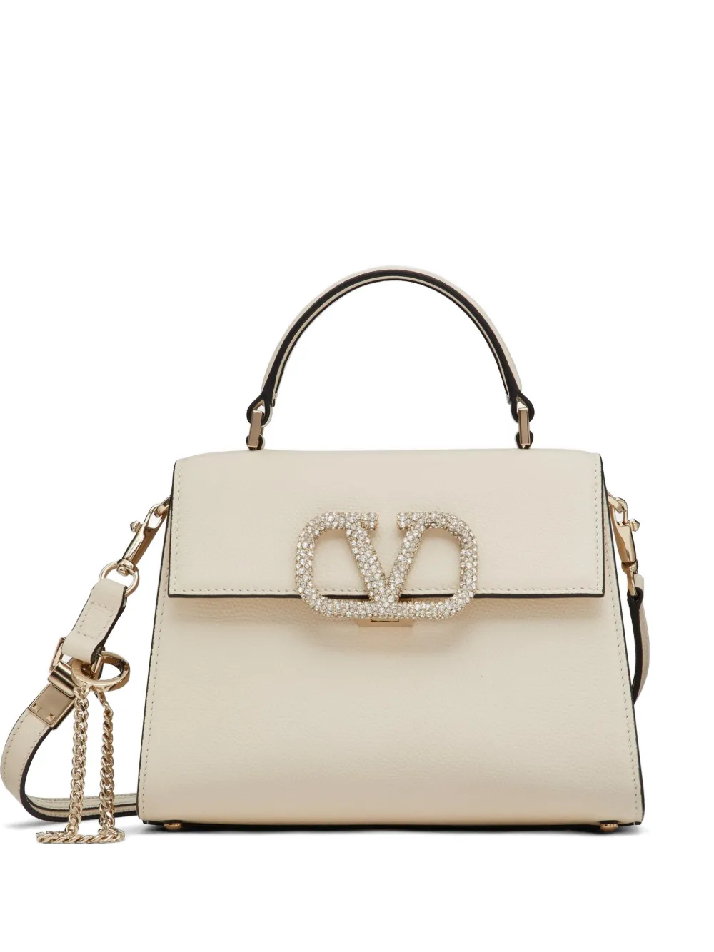 Valentino Garavani small Vsling handbag with jewel embroidery - Toni neutri