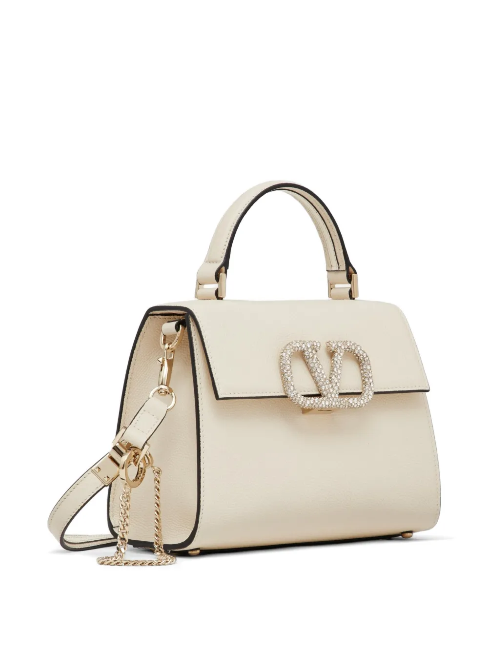 Valentino Garavani Vsling kleine handtas met juwelen borduurwerk Beige