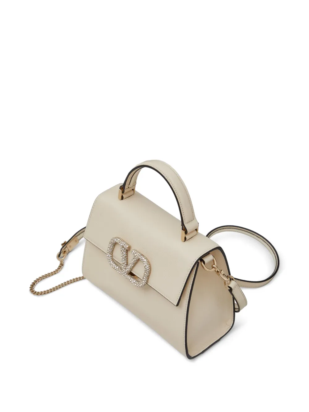 Valentino Garavani Vsling kleine handtas met juwelen borduurwerk Beige