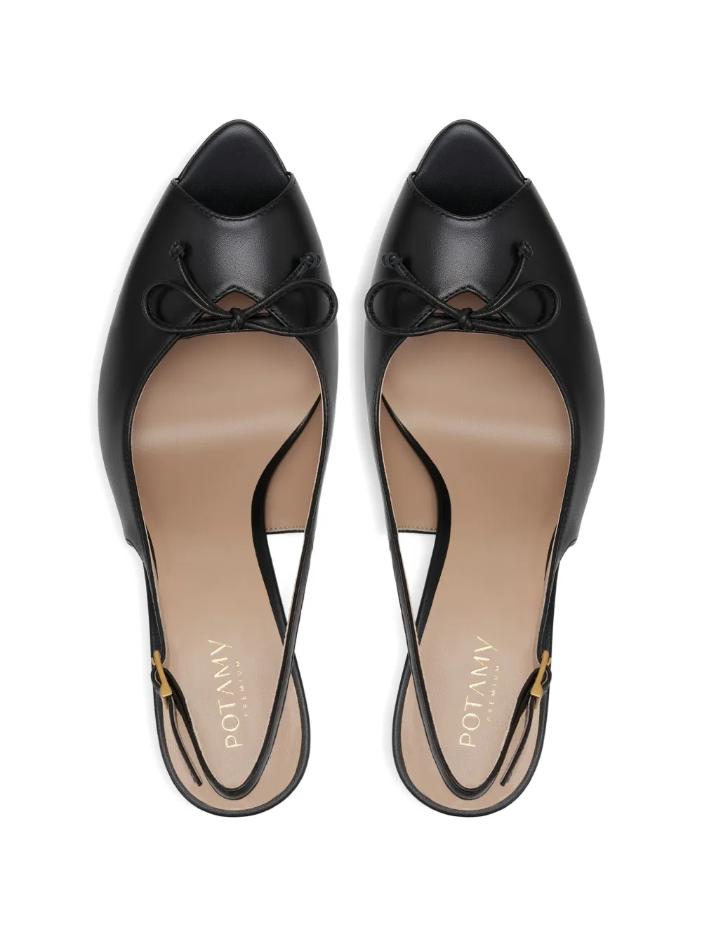 POTAMY Pumps met open neus en strikdetail Zwart