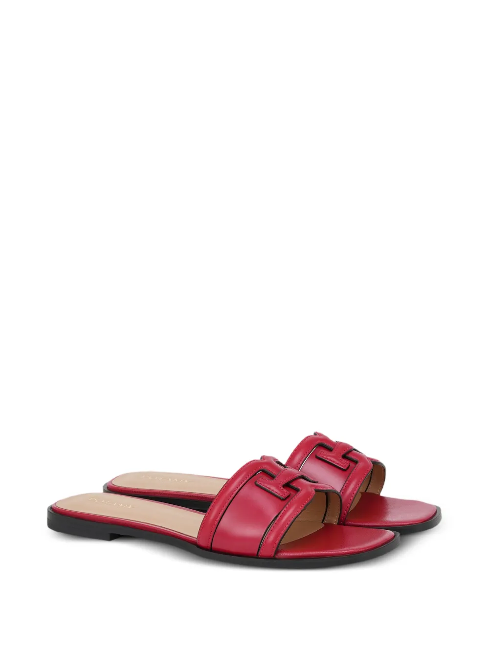 POTAMY Leren sandalen met uitgesneden details Rood