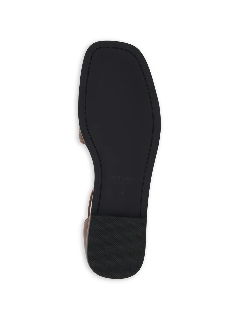 POTAMY Leren sandalen met gespdetail en bandje Bruin