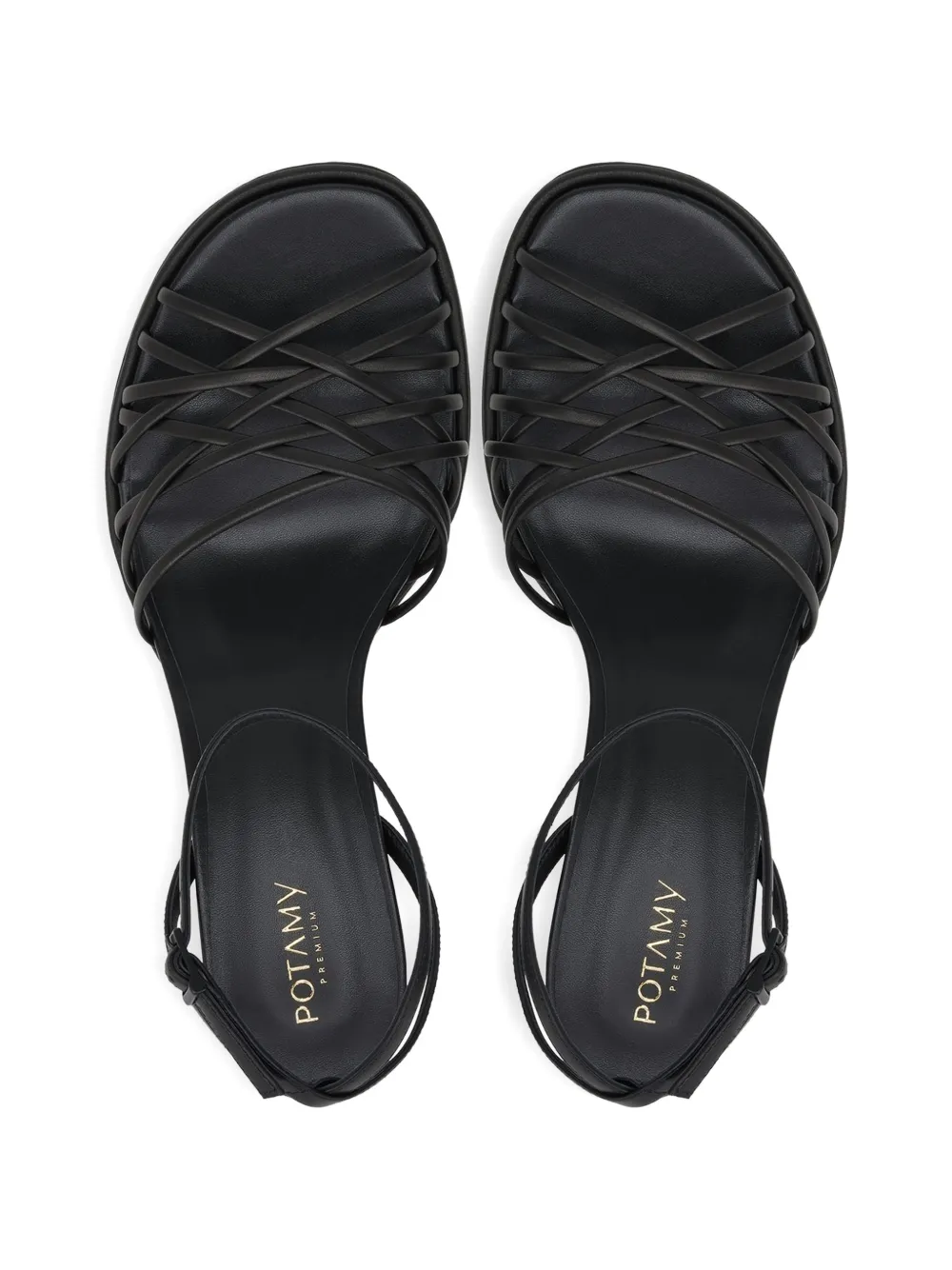 POTAMY Stiletto sandalen met bandjes Zwart