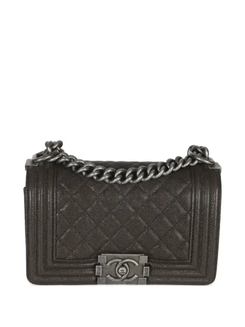 CHANEL Pre-Owned 2018-2019 small Boy quilted caviar crossbody bag