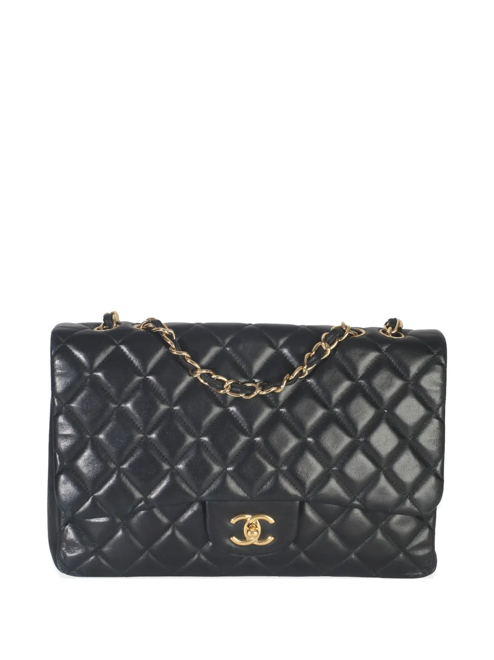 CHANEL Pre-Owned 2009-2010 Quilted flap lambskin shoulder bag - Nero