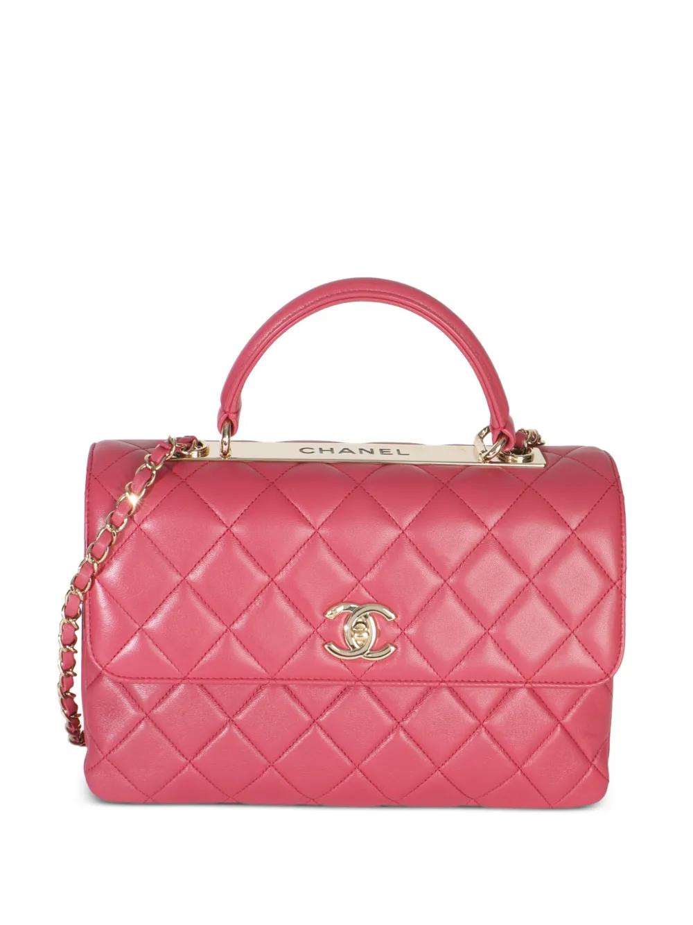CHANEL Pre-Owned 2018-2019 quilted flap dual tote bag - Rosa