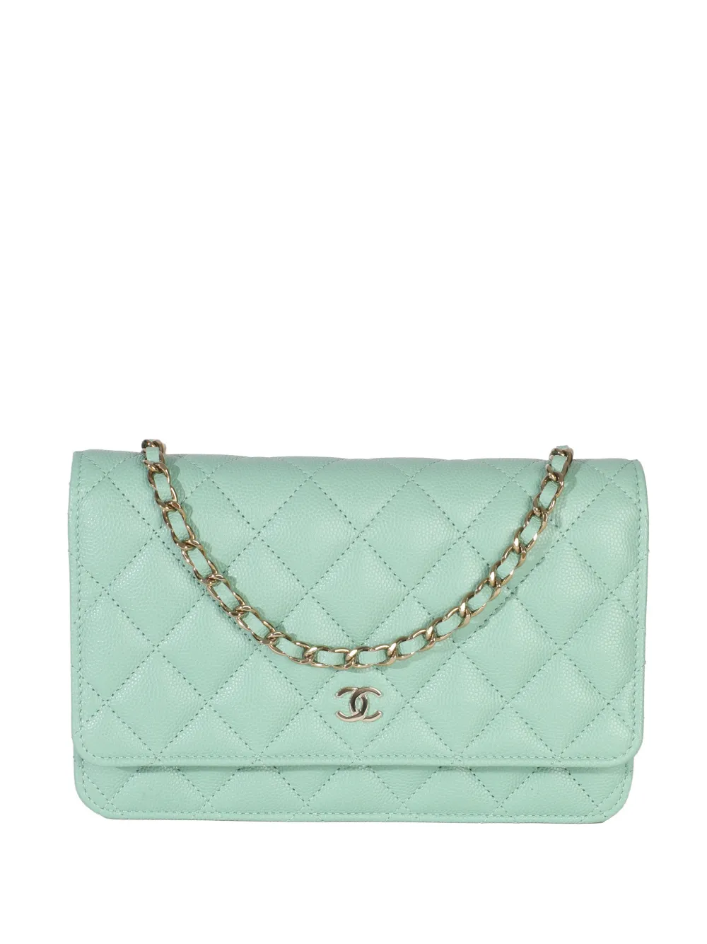CHANEL Pre-Owned 2021-2025 quilted chain shoulder bag - Verde