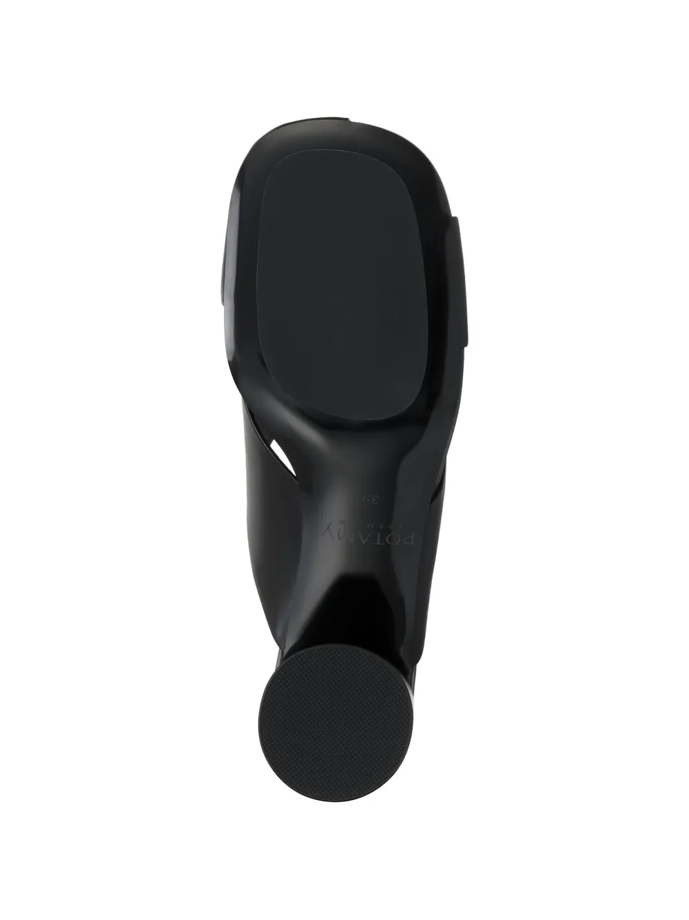 POTAMY Muiltjes met logo en gekruiste voorkant Zwart