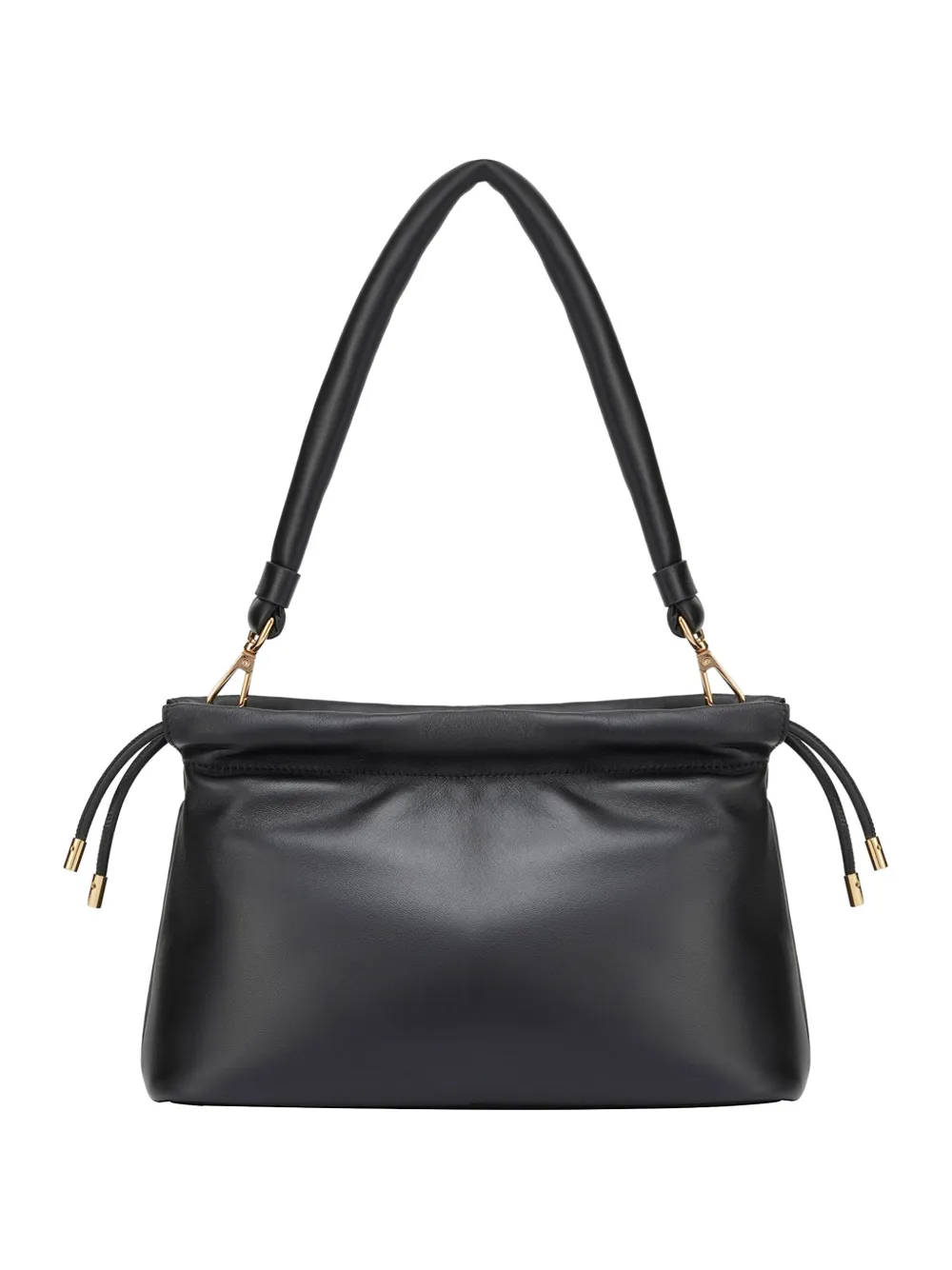 POTAMY drawstring leather shoulder bag - Nero
