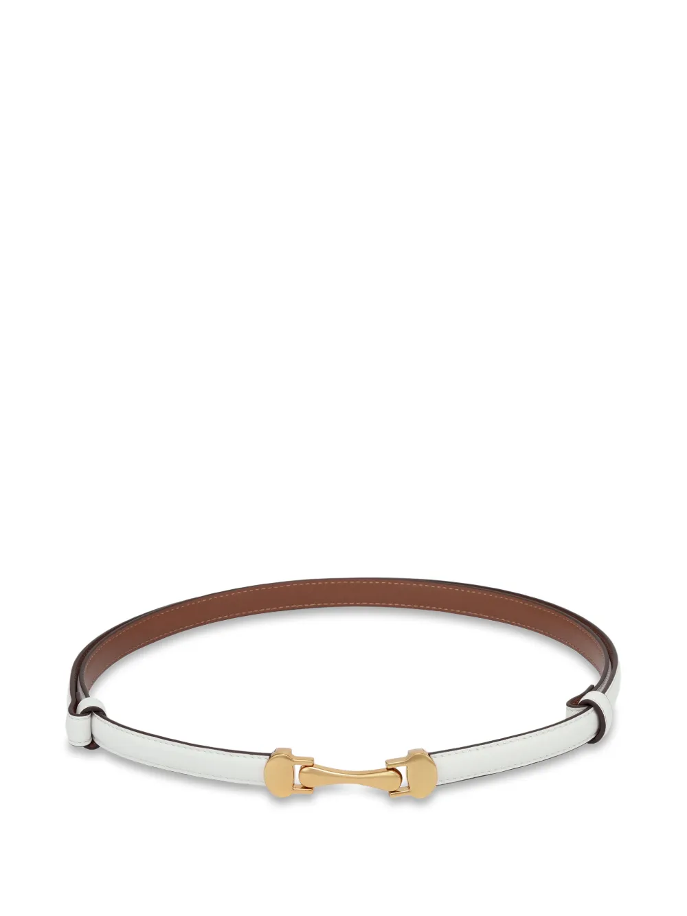 POTAMY buckle leather belt - Bianco