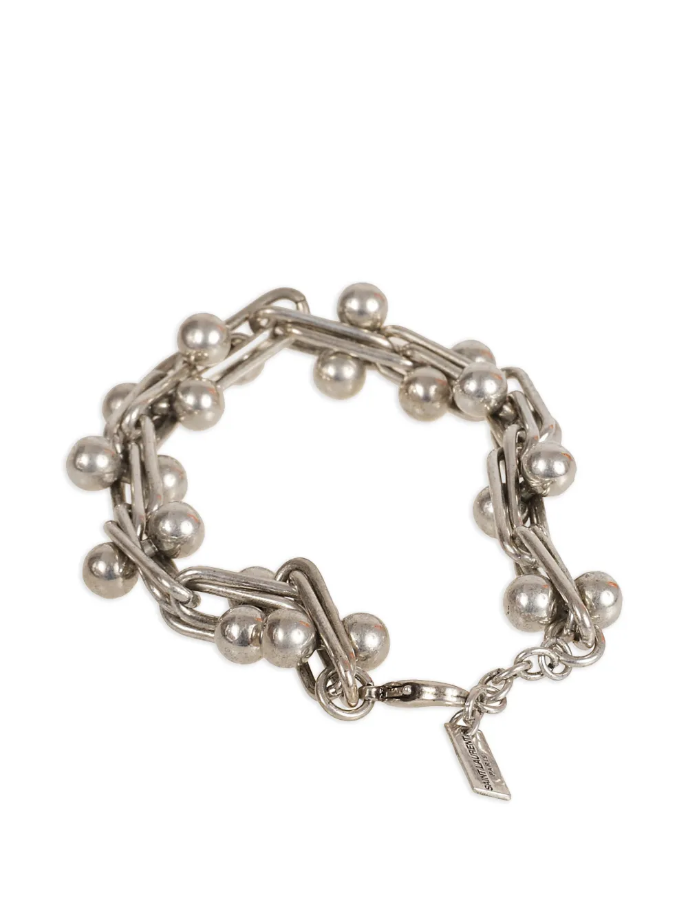 Saint Laurent chain beaded bracelet - Silver