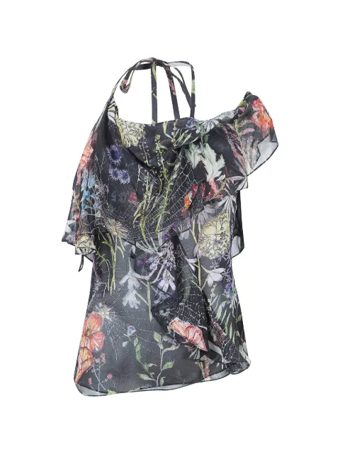 Alexander McQueen top asimétrico con estampado floral