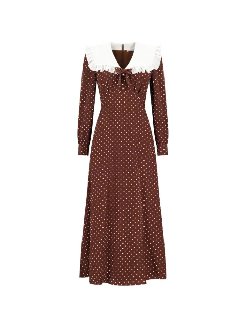 Alessandra Rich polka-dot ruffled silk dress