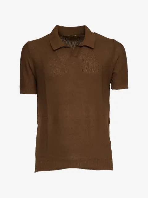 RAKKI V-neck honeycomb cotton T-shirt