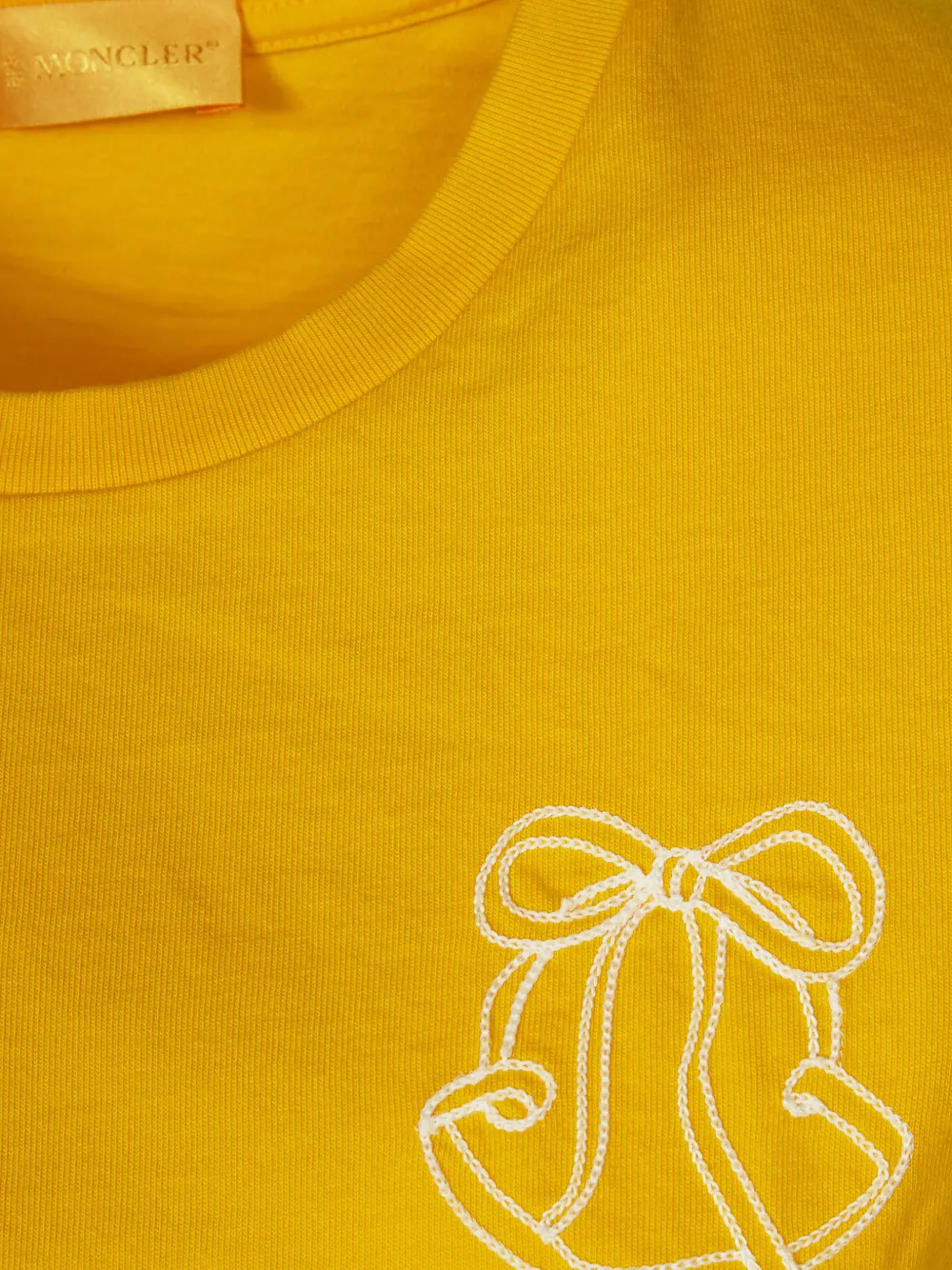  Moncler Bow-graphic T-shirt - Yellow 