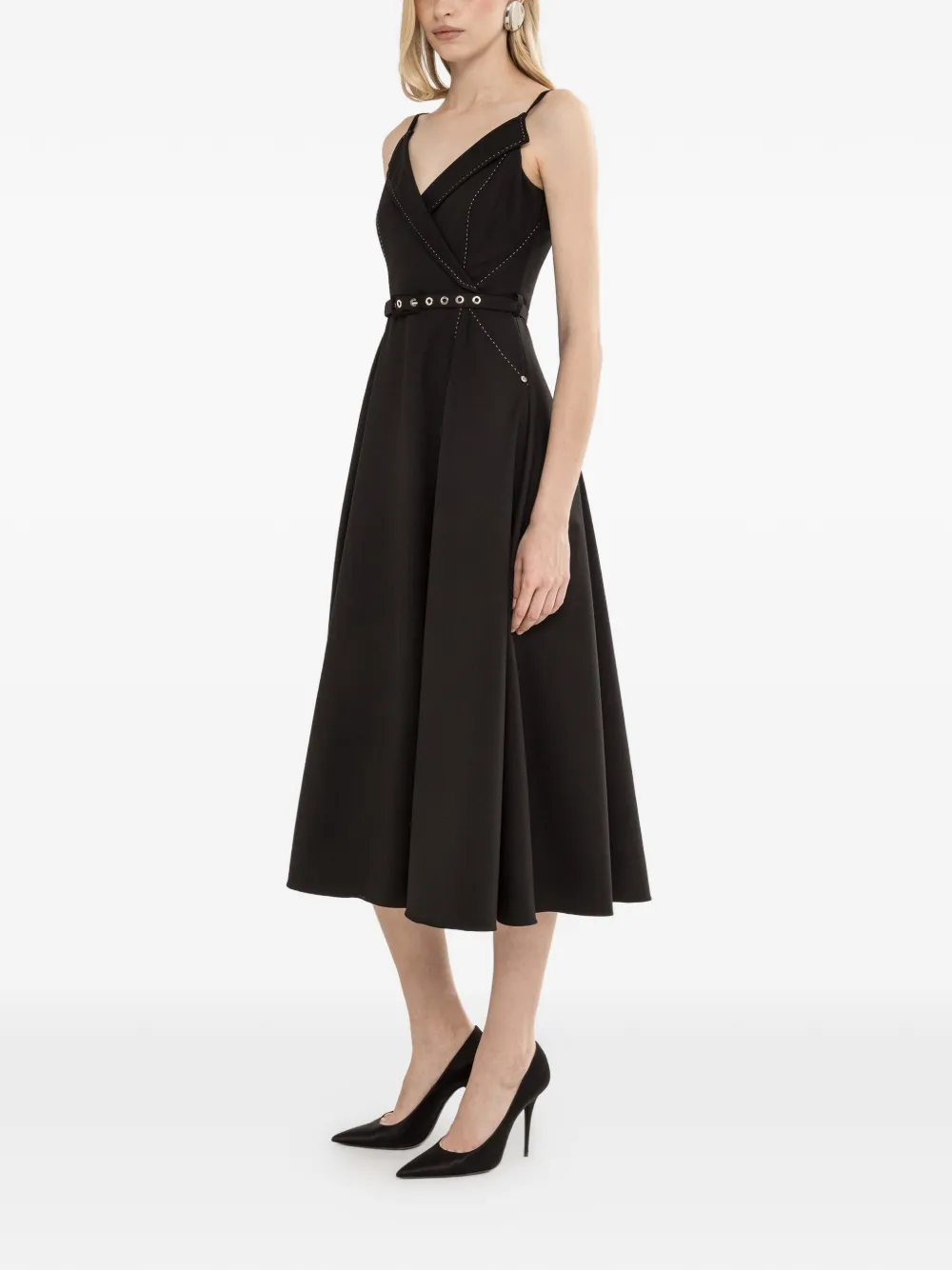NISSA Midi-jurk met ceintuur Zwart