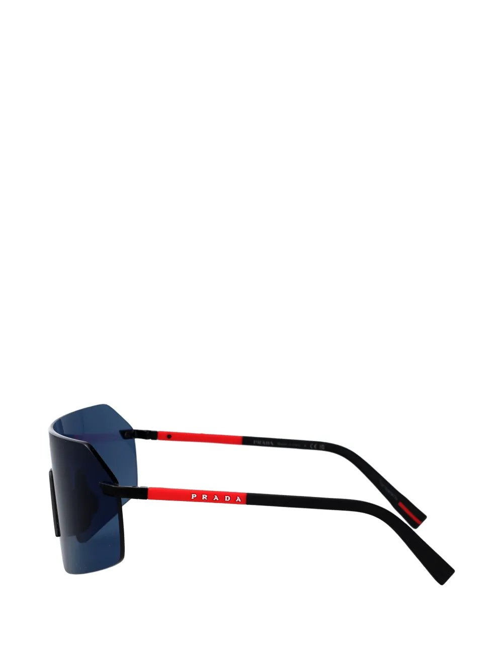 Prada Linea Rossa Zonnebril met logodetail Blauw