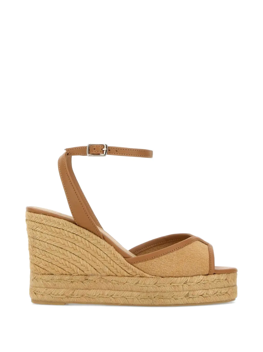 Castañer Brigitte espadrilles met sleehak en enkelbandje Beige