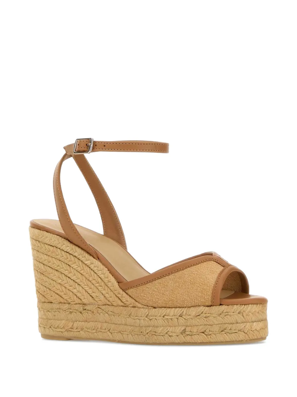 Castañer Brigitte espadrilles met sleehak en enkelbandje Beige