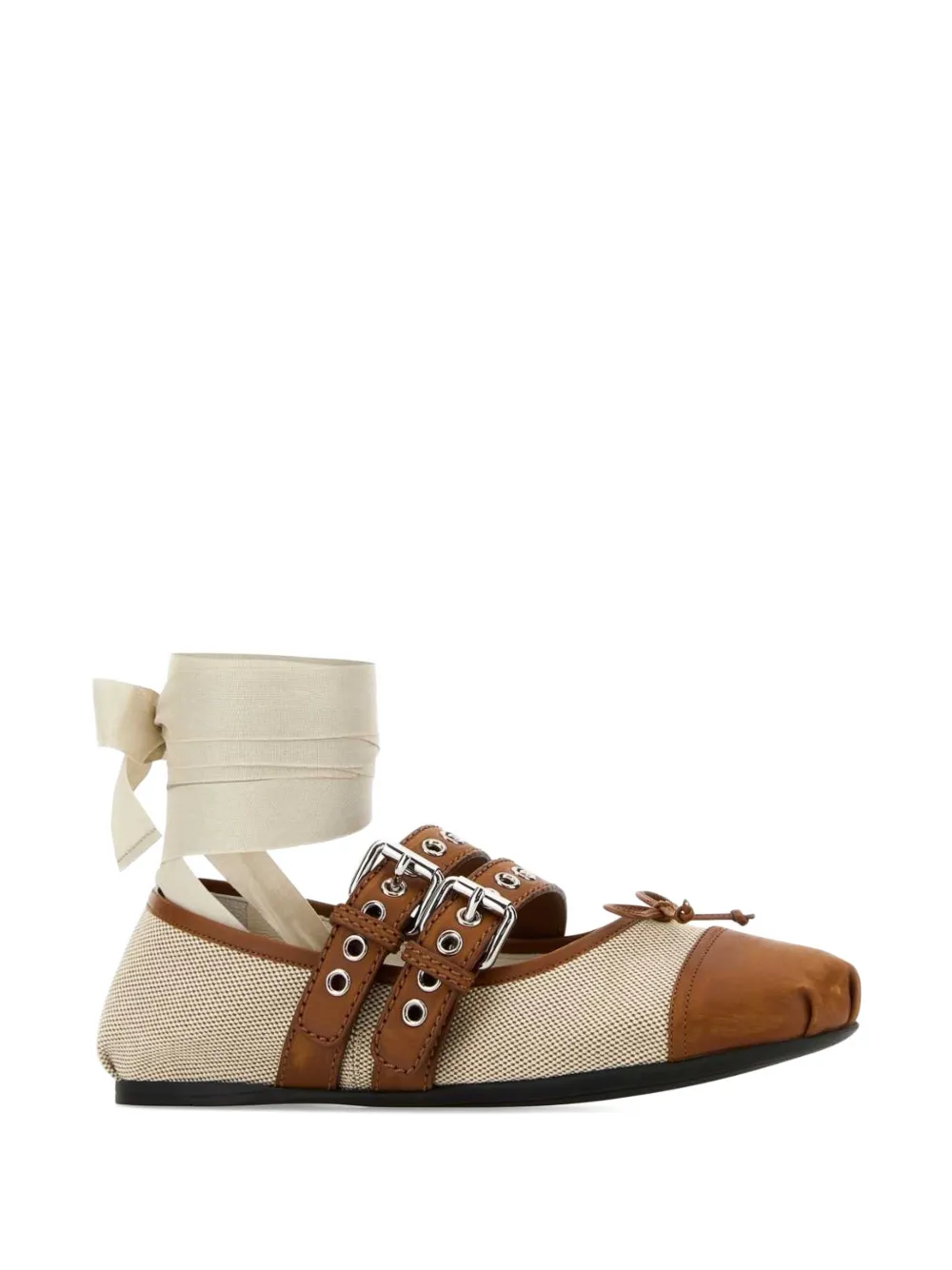 Miu Ballerina's met gespbandje Beige