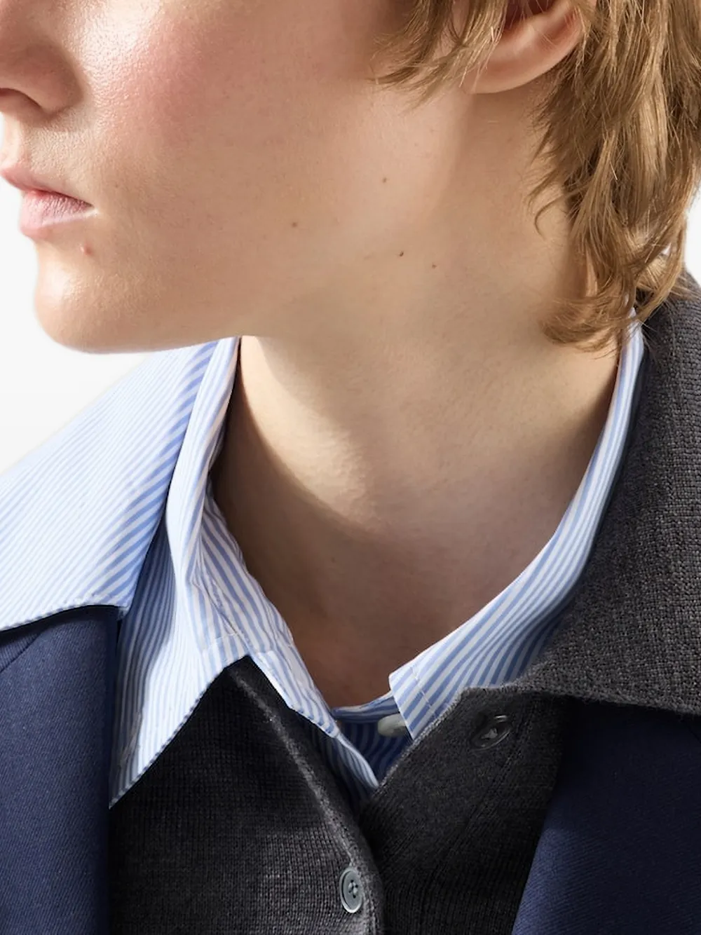 Miu Wollen blazer met enkele rij knopen Blauw