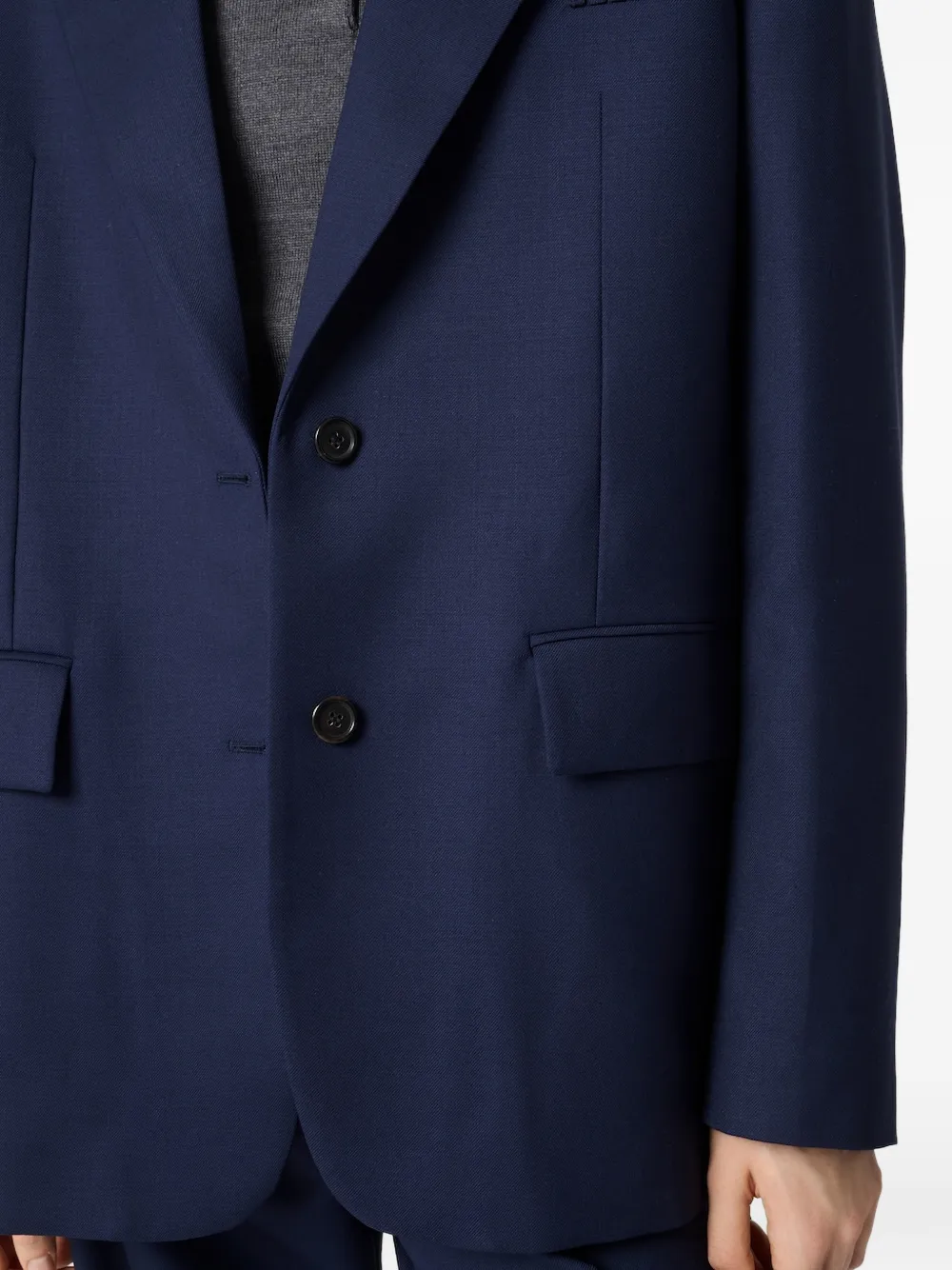 Miu Wollen blazer met enkele rij knopen Blauw
