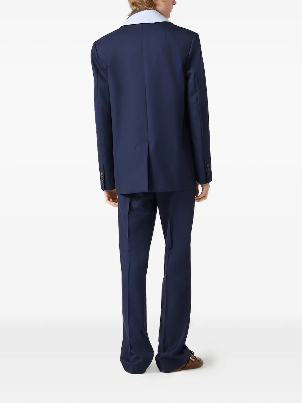 Miu Wollen blazer met enkele rij knopen Blauw