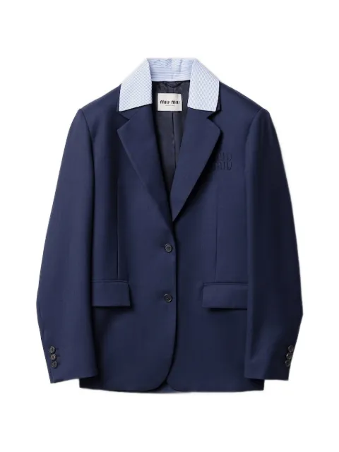 Miu Miu blazer en laine à simple boutonnage